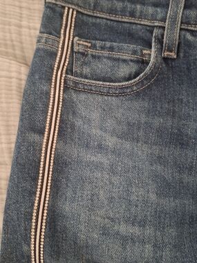J Brand Medium Blue Denim Jeans with Matte Black Button